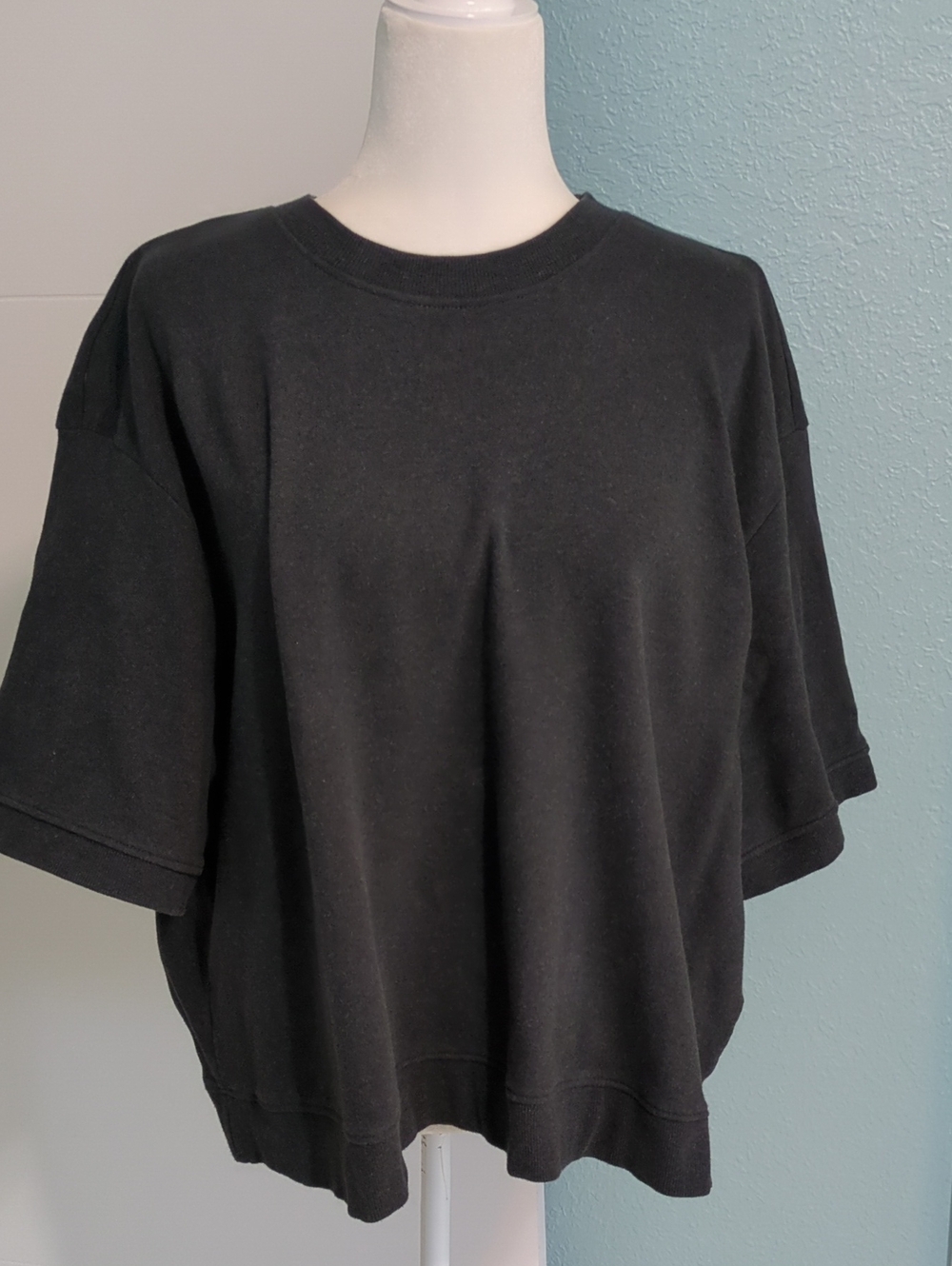 Pact Grey Organic Cotton Oversized Short-Sleeve Crewneck Sweatshirt Sz XXl